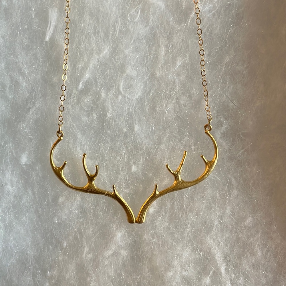 Gold Antler Necklace